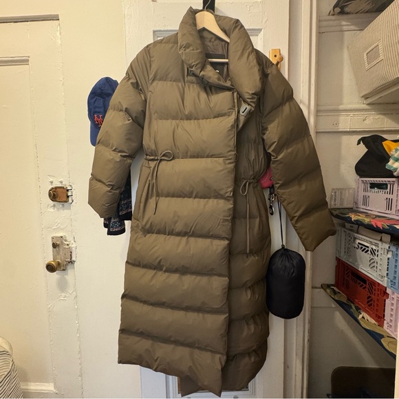 Rains Full Length Wrap Puffer Coat Women’s XS - Picture 1 of 8